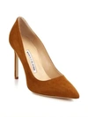 Manolo Blahnik Bb 105 Suede Point Toe Pumps