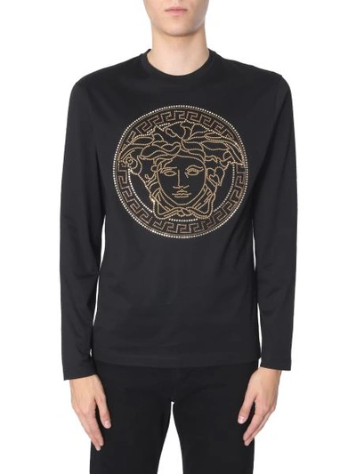 Versace Long Sleeved T-shirt In Black