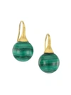 Marco Bicego Africa 18k Yellow Gold & Malachite Drop Earrings In Green/gold