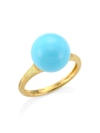 MARCO BICEGO WOMEN'S AFRICA 18K YELLOW GOLD & TURQUOISE COCKTAIL RING,400011250667