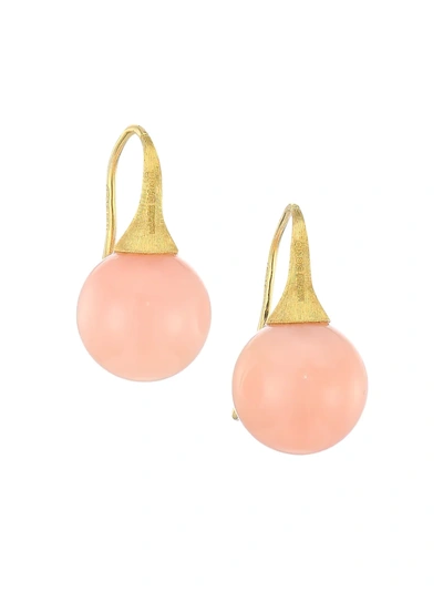 Marco Bicego Africa 18k Yellow Gold & Pink Opal Drop Earrings In Pink/gold