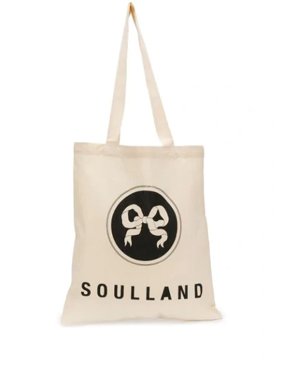 Soulland Logo印花购物托特包 - 大地色 In Neutrals