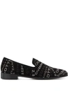 GIUSEPPE ZANOTTI EMBELLISHED LOGO LOAFERS