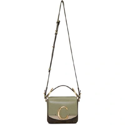 Chloé The C Mini Leather Cross-body Bag In Antique Green