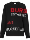 Burberry Intarsia Merino Wool-blend Sweater In Black