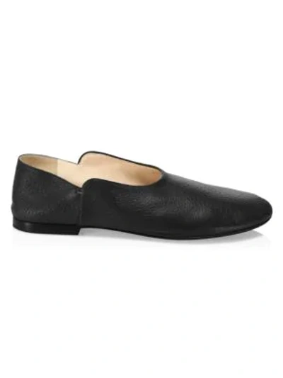 The Row Women's Boheme Leather Slippers In Black