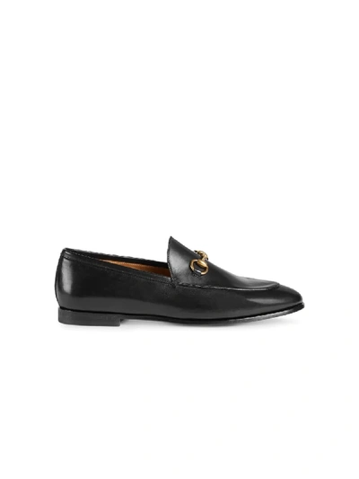 GUCCI JORDAAN LEATHER LOAFERS,12132460