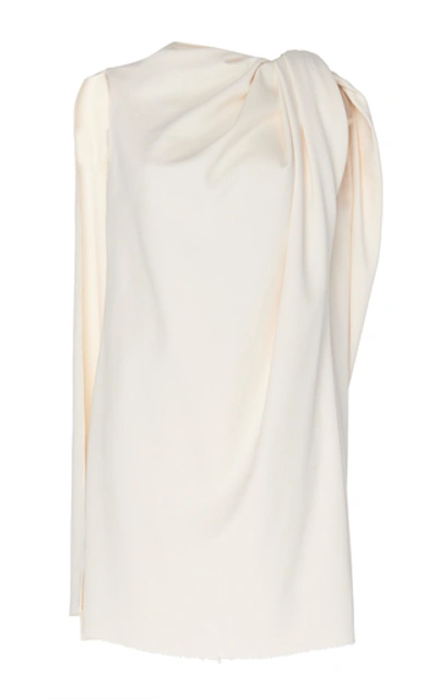 Marina Moscone Draped Stretch-crepe Top In White