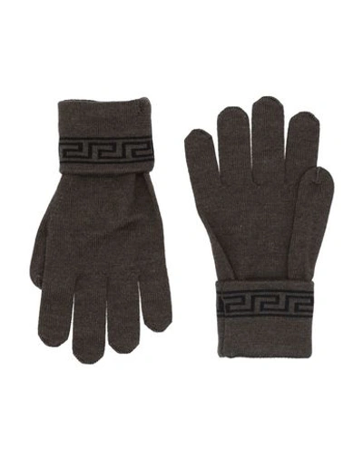 Versace Gloves In Military Green