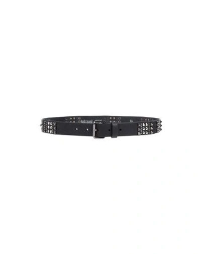 Just Cavalli Leather Belt In Black