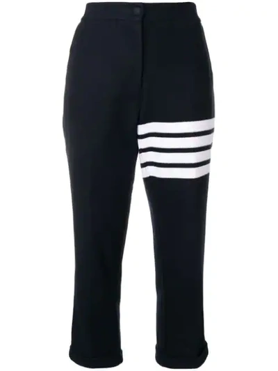 Thom Browne 4-bar Print Straight-leg Trousers In Blue