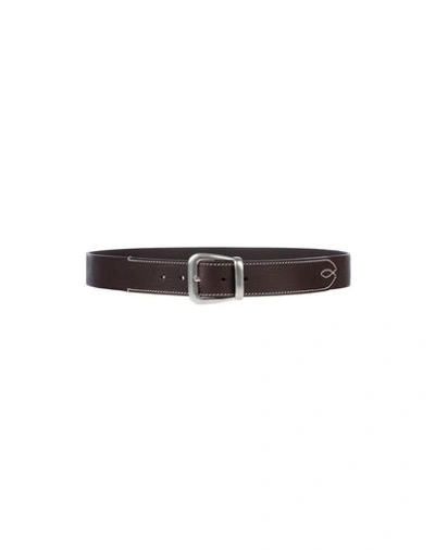 Maison Margiela Leather Belt In Dark Brown