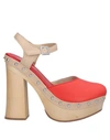 Jeffrey Campbell Mules In Red