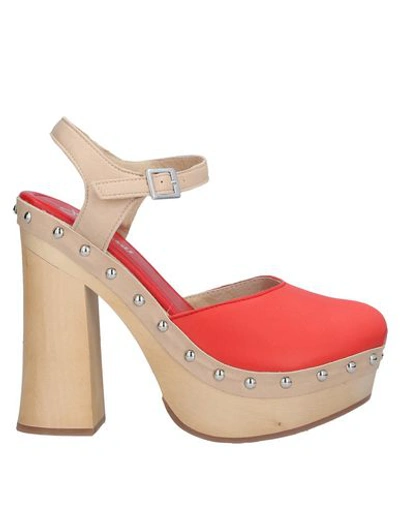 Jeffrey Campbell Mules In Red