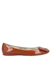 Roger Vivier Ballet Flats In Brown