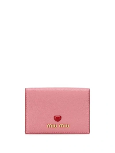 Miu Miu Madras Love Wallet - 粉色 In Pink