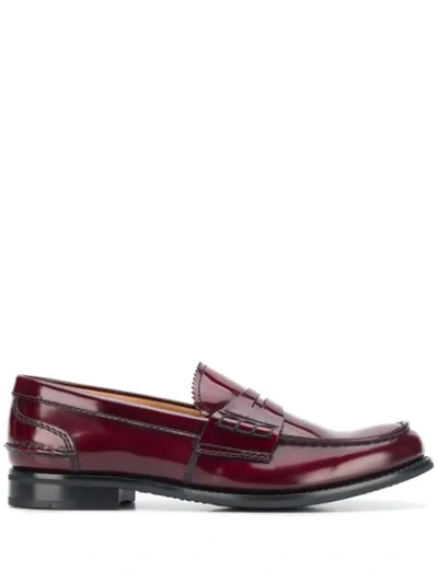 Church's Pembrey Penny Loafers In Red