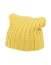 ARAGONA ARAGONA WOMAN HAT YELLOW SIZE ONESIZE CASHMERE,46651434KK 1