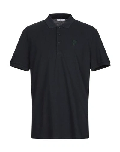 Versace Polo Shirt In Steel Grey