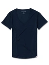 DEREK ROSE DEREK ROSE WOMEN'S V-NECK T-SHIRT LARA MICRO MODAL STRETCH NAVY,1279-LARA001NAV