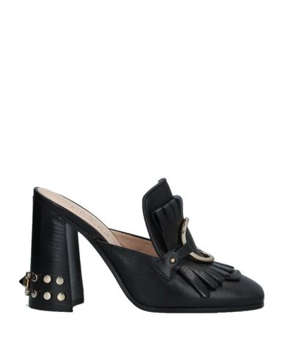 Space Style Concept Mules In Black