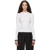 SEE BY CHLOÉ SEE BY CHLOE WHITE OPEN KNIT CREWNECK SWEATER