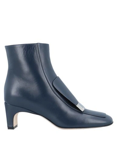 Sergio Rossi Ankle Boots In Dark Blue