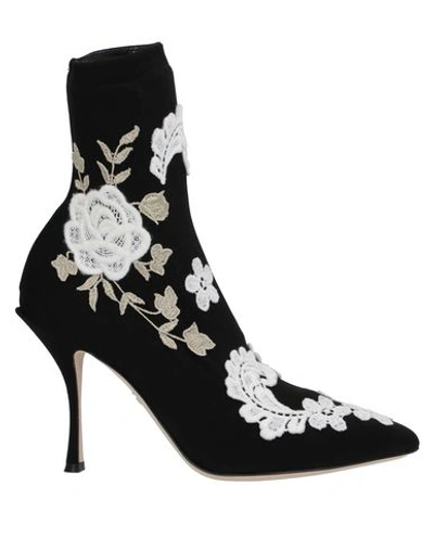 DOLCE & GABBANA DOLCE & GABBANA WOMAN ANKLE BOOTS BLACK SIZE 4 TEXTILE FIBERS,11713157DR 11