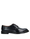 Doucal's Derby Lace-ups In Dark Brown Leather In Dark Blue