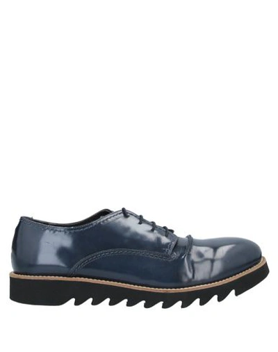 Pawelk's Laced Shoes In Slate Blue