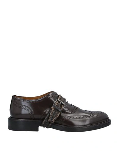 Valentino Garavani Laced Shoes In Dark Brown