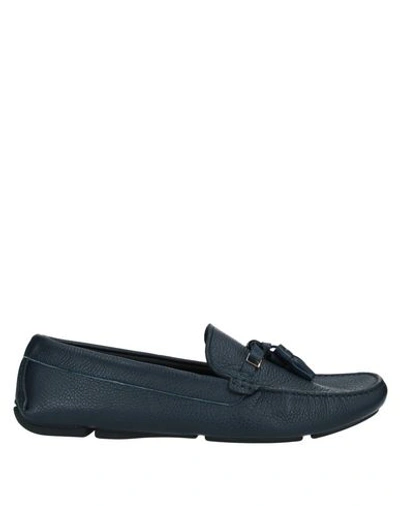 Versace Loafers In Dark Blue