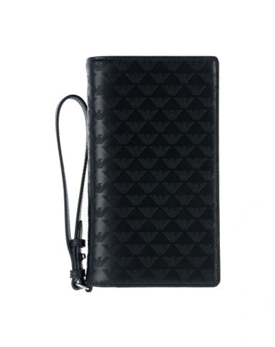 Emporio Armani Checkbook Holder In Black