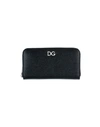 Dolce & Gabbana Dg Dauphine Leather Zip Around Wallet In Black