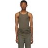 RICK OWENS RICK OWENS TAUPE BASIC RIB TANK TOP