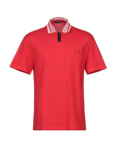 Versace Polo Shirt In Red