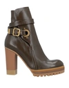 Chloé Ankle Boots In Khaki