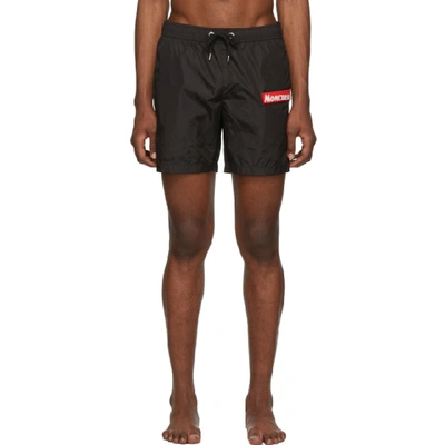 Moncler 黑色 Boxer Bare 泳裤 In Black