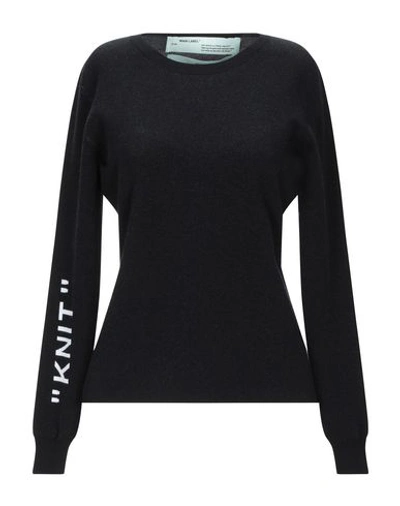 Off-white Woman Sweater Black Size 4 Viscose, Polyester