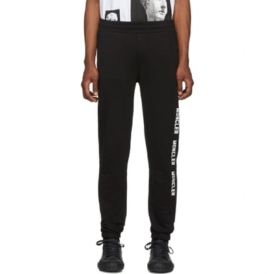 Moncler Logo-print Cotton-jersey Track Trousers In Black