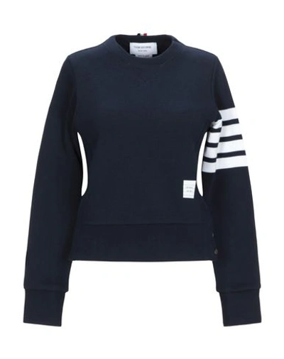 Thom Browne Blue Jersey Sweatshirt With 4bar Detail