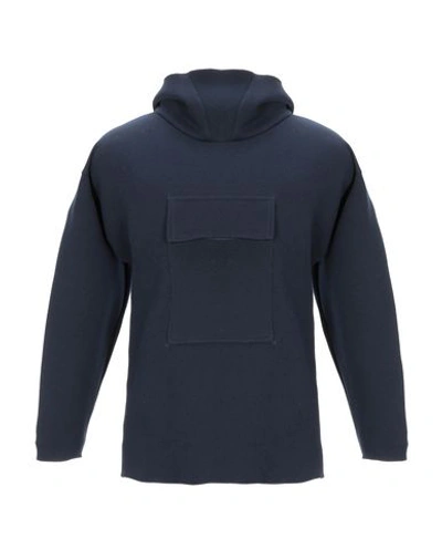 Camo Hooded Sweatshirt In Dark Blue