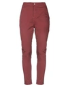 Manila Grace Casual Pants In Maroon