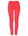 LOVE MOSCHINO LOVE MOSCHINO WOMAN PANTS RED SIZE 26 COTTON, POLYESTER, ELASTANE,13332199BN 7