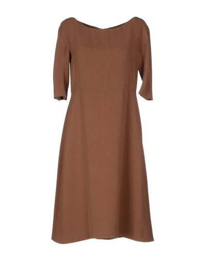 L'autre Chose Midi Dresses In Brown