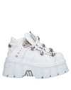 New Rock Branded-laces Platform Sneakers In White