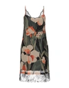 Twinset Woman Mini Dress Military Green Size 6 Viscose, Polyamide In Military Green