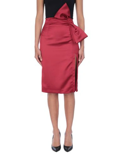 Leitmotiv Knee Length Skirt In Red