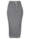 Rick Owens Drkshdw Midi Skirts In Grey