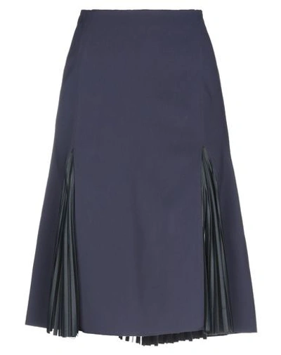 Versace Midi Skirts In Dark Blue